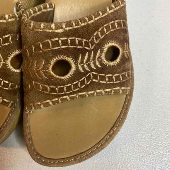 Xhilaration brown wedge open toe sandal size 9 - Picture 4 of 9